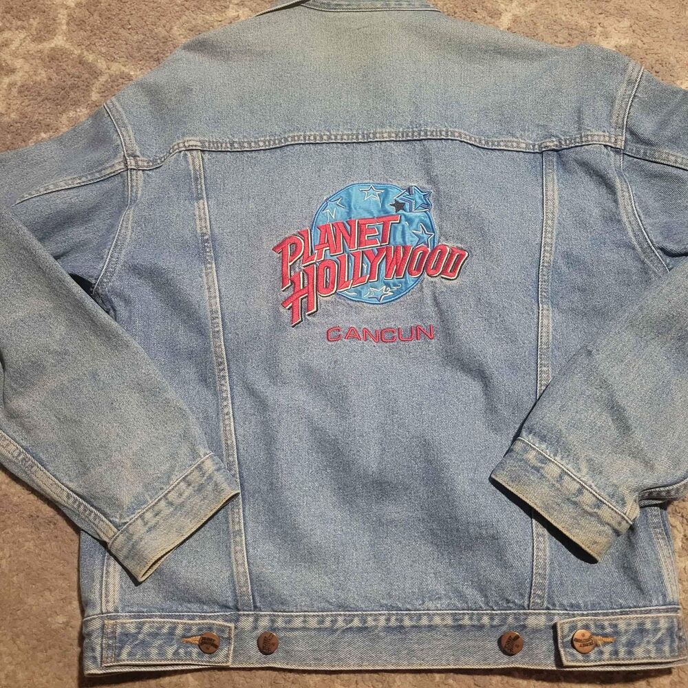 Vintage Planet Hollywood jean jacket mens medium